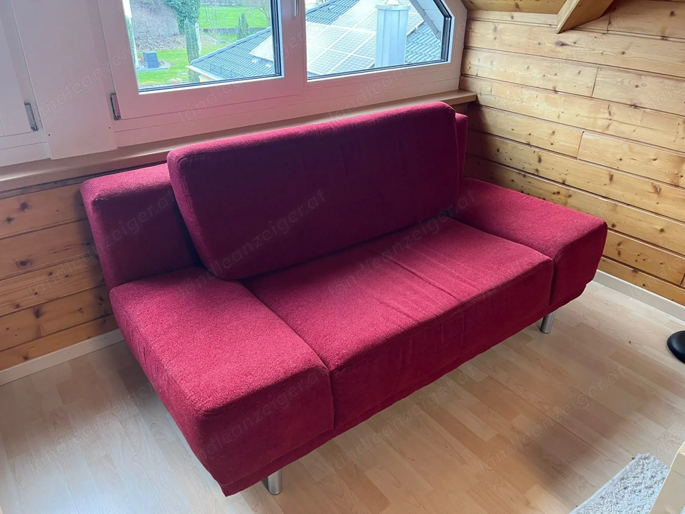 Dunkelrotes Sofa - 165cm x 85cm