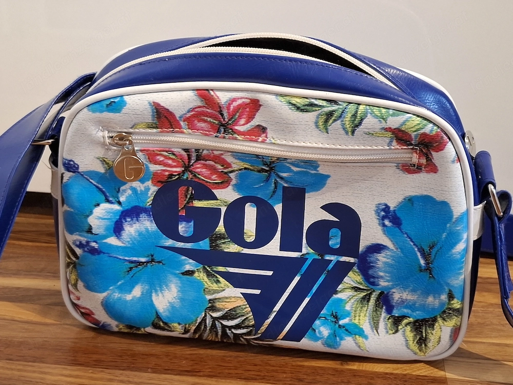 Gola Tasche blau mit Blumen