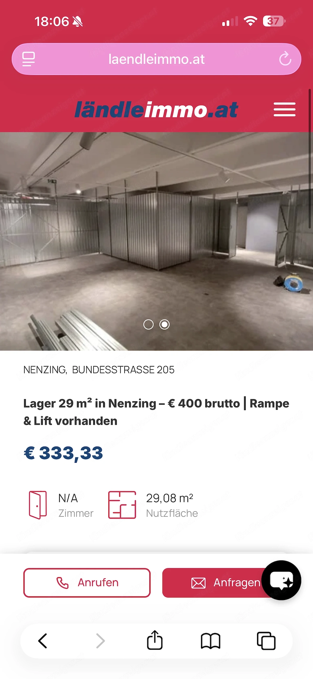 29m2 Lager   Werkstatt in Nenzing zu vermieten 