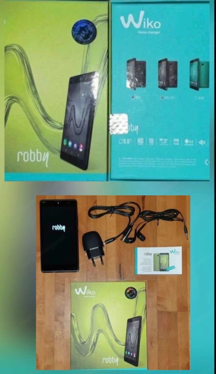 2 Smartphone Wiko Robby Dual-Sim schwarz offen für alle Netze davon 1x Neuware