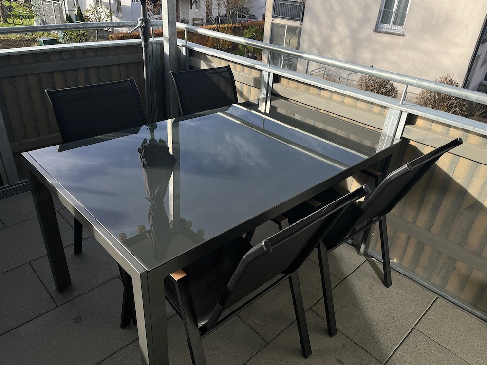 Gartenset - Gartentisch (150 x 90 cm) mit 4 Stühlen