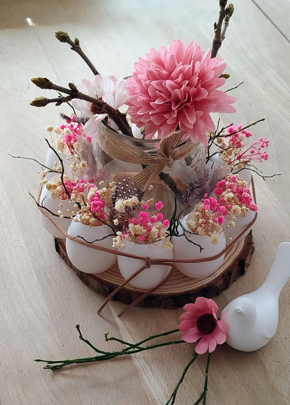 Deko Ostern mit Vogel neu