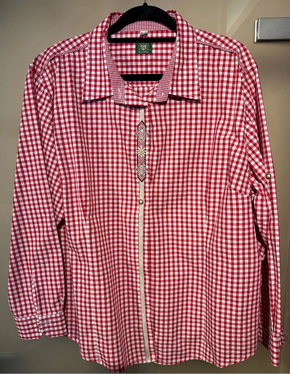 Damen Trachtenbluse von OS Trachten rot kariert