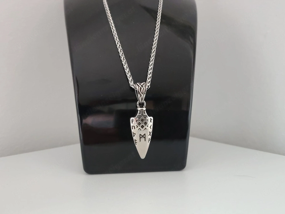 Wikinger Speer Anhänger   Runen Kette   Nordischer Edelstahl Schmuck