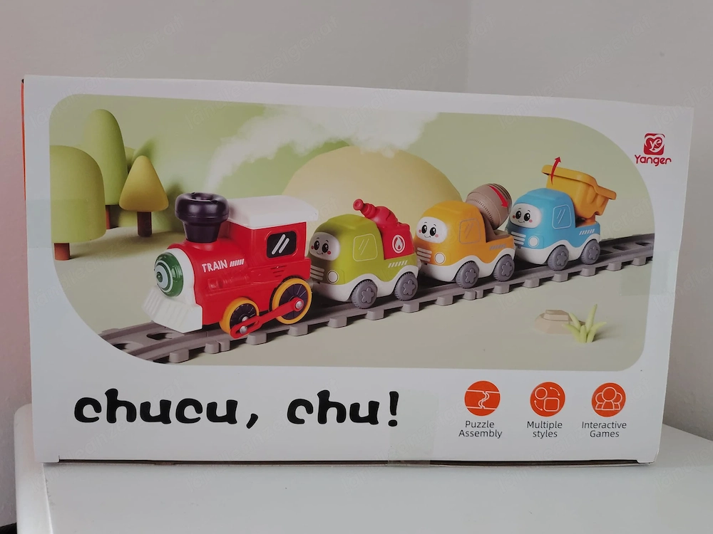 Elektrischer Kinder Zug mit Dampf   Spielzeug Eisenbahn Set mit Schienen & Licht