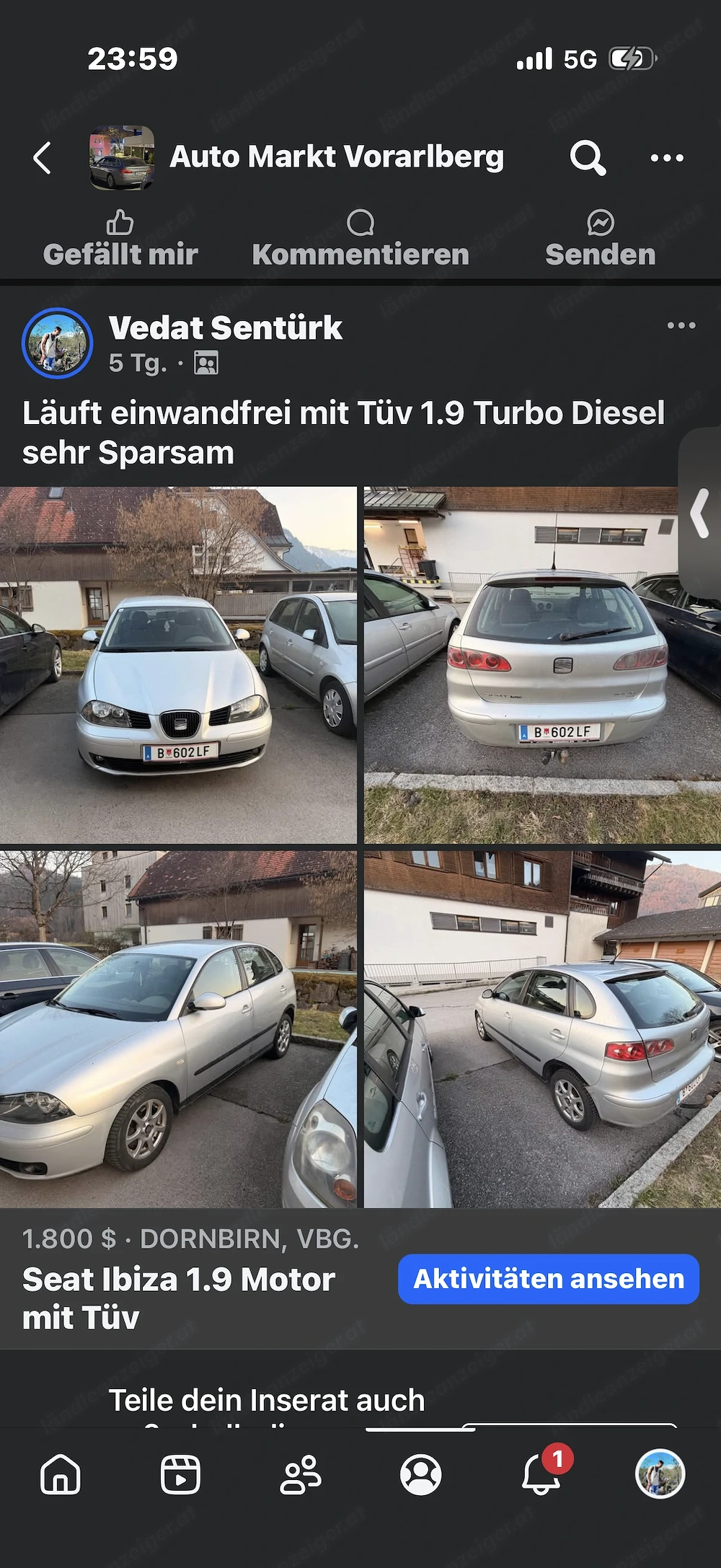 Günstiger Sparsamer SEAT IBIZA mit TÜV bis November!