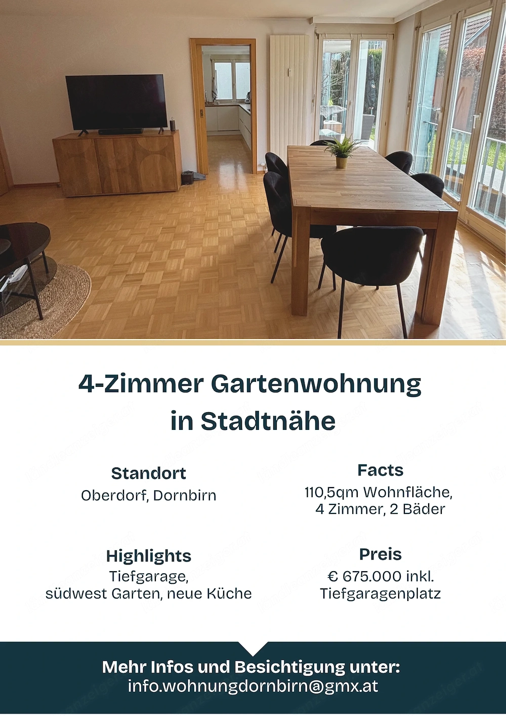 Provisionsfreie 4-Zimmer Gartenwohnung