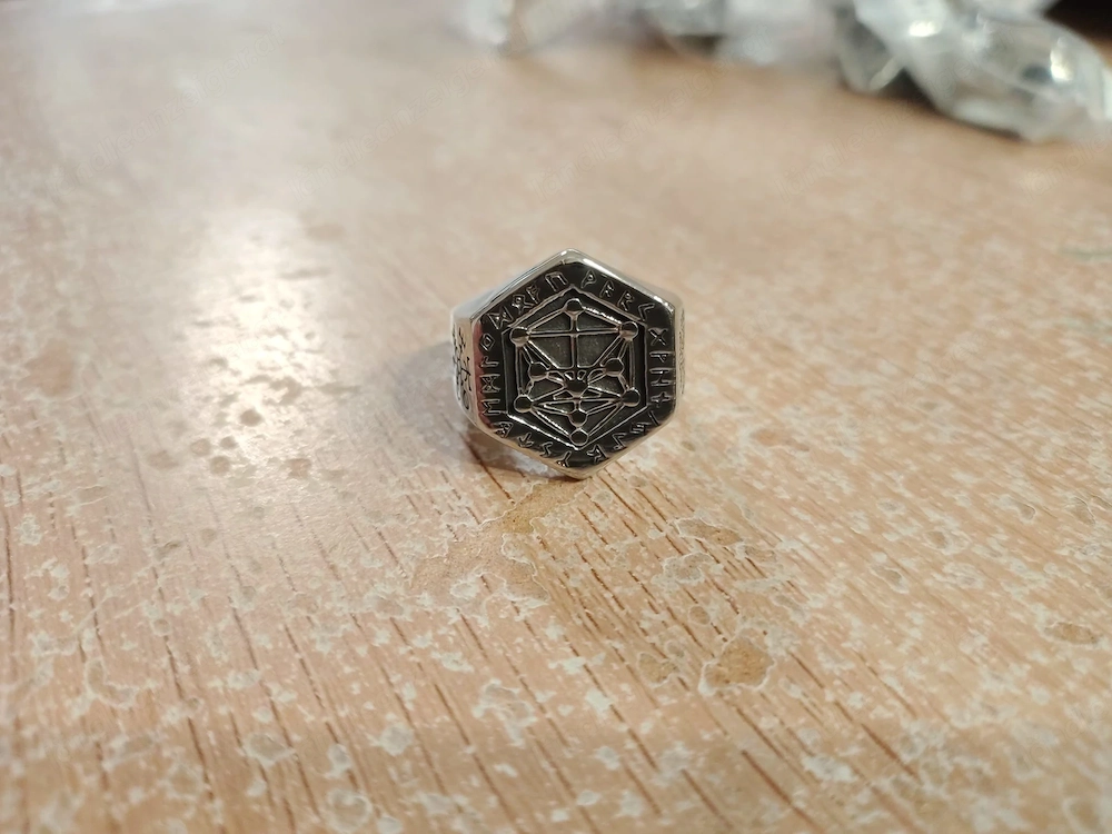 Herrenring Wikinger Runen Design   Größe ca. 64 (US 11)