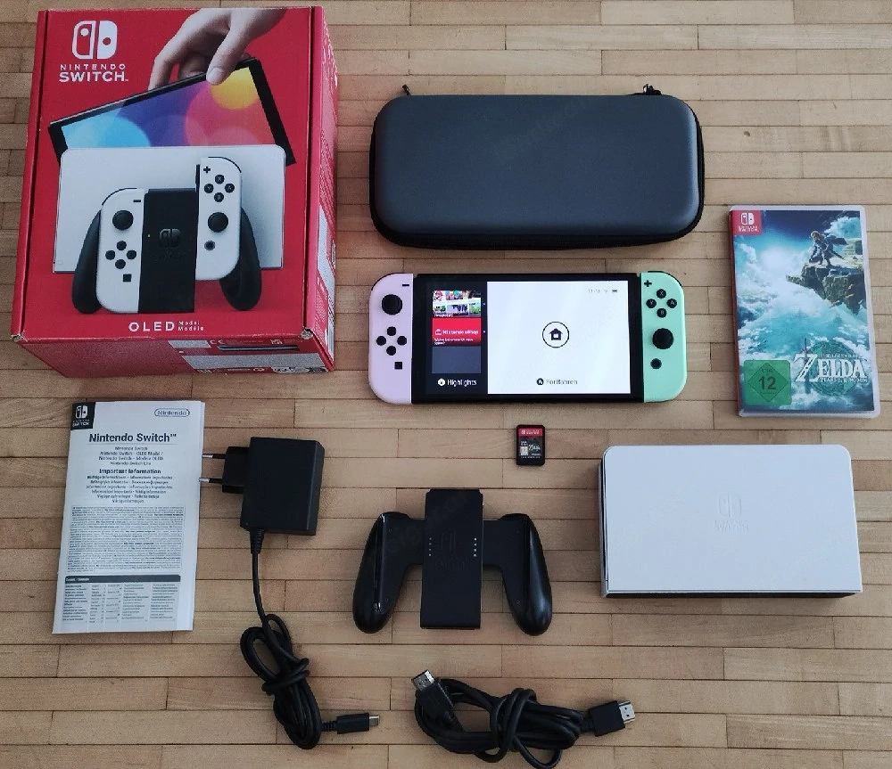 Nintendo Switch OLED Spielekonsole + Zelda - Tears of the Kingdom + Case + OVP!