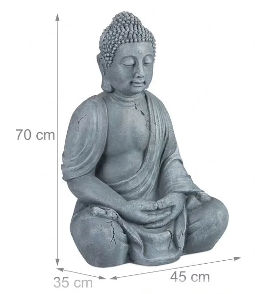 Dekorative Buddha Figur aus Kunststoff   Ruhige & Stilvolle Deko