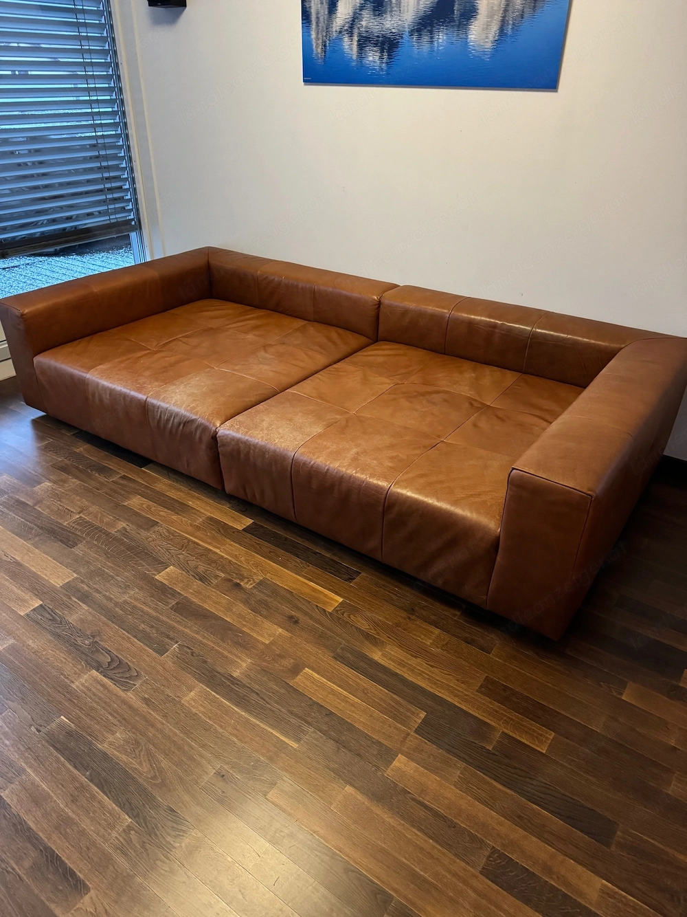 Sofa Echtleder braun - zu verschenken