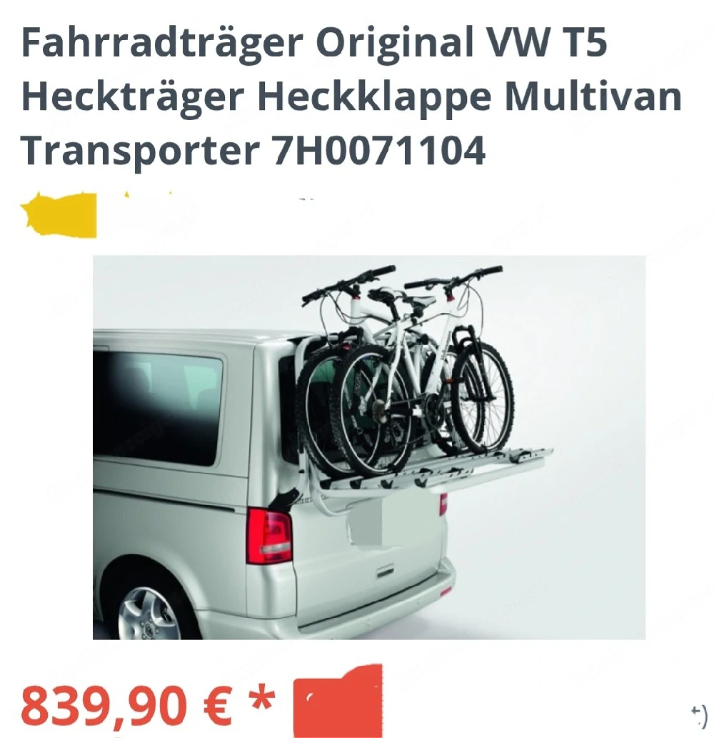 Fahrradträger für VW Multivan T 5  T6