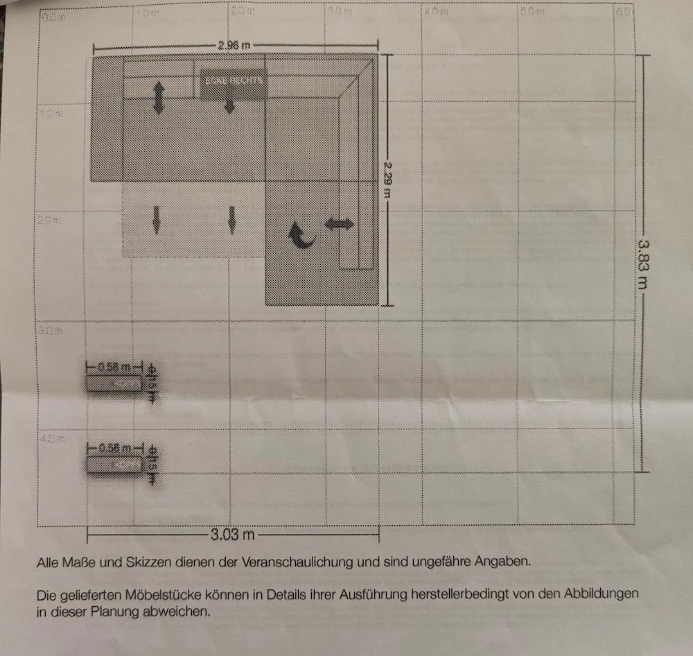 Couch mit Bettfunktion und Bettkasten