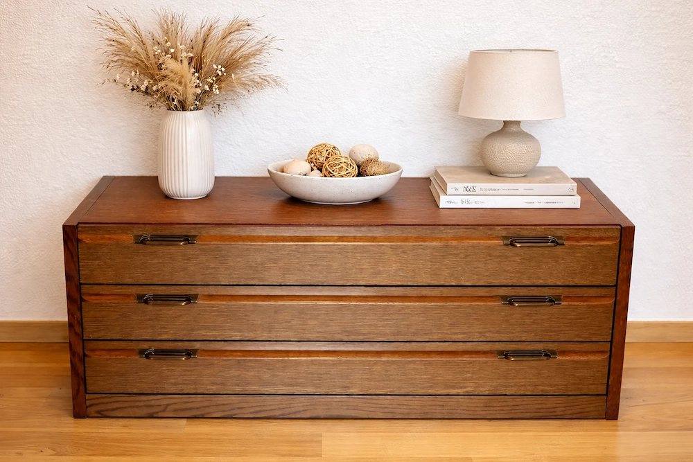 Kommode Eiche dunkel 100 cm - viel Stauraum - stabile Qualität