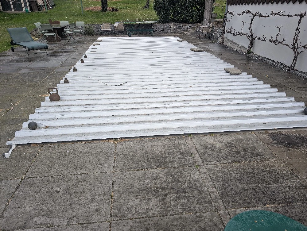 10 Trapezbleche (4,5 m x 1 m)   0,75 mm Stahl