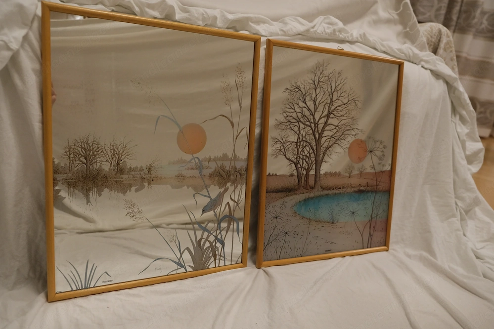 2 Vintage-Spiegel (70er) - Holzrahmen