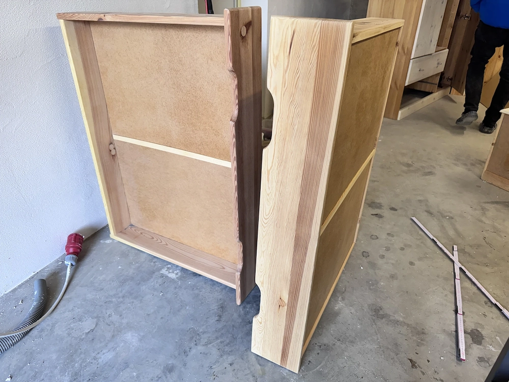 Bettschubladen Massivholz, geschliffen, Natur 