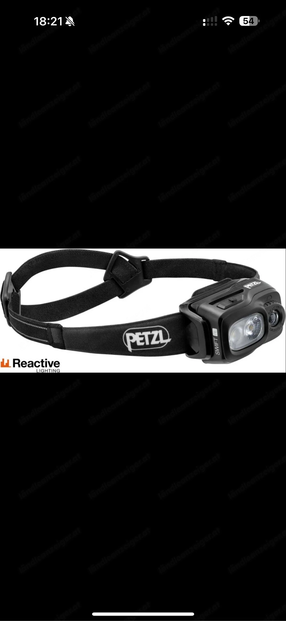 Petzl Swift RL schwarz Stirnlampe Neuwertig 2 Akkus