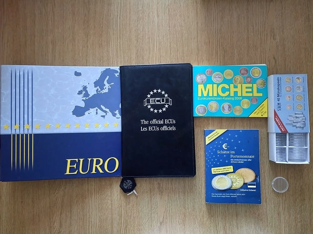 Euro-Münzsammel-Set: edle Holzkassetten, Alben (SAFE, Lindner), Fachliteratur, Zubehör - Top Zustand