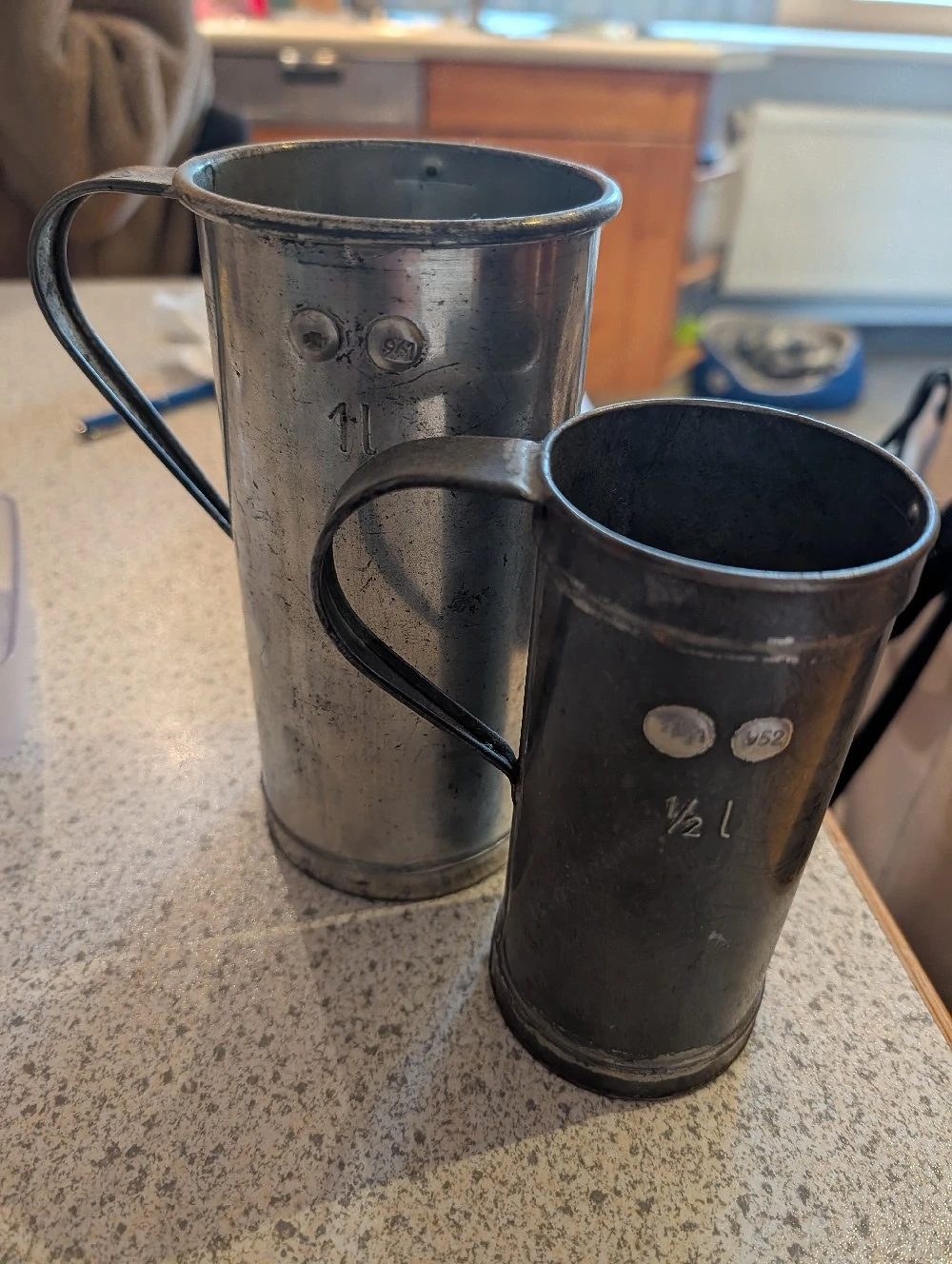 Zinn Messkanne mit Eichstempel 