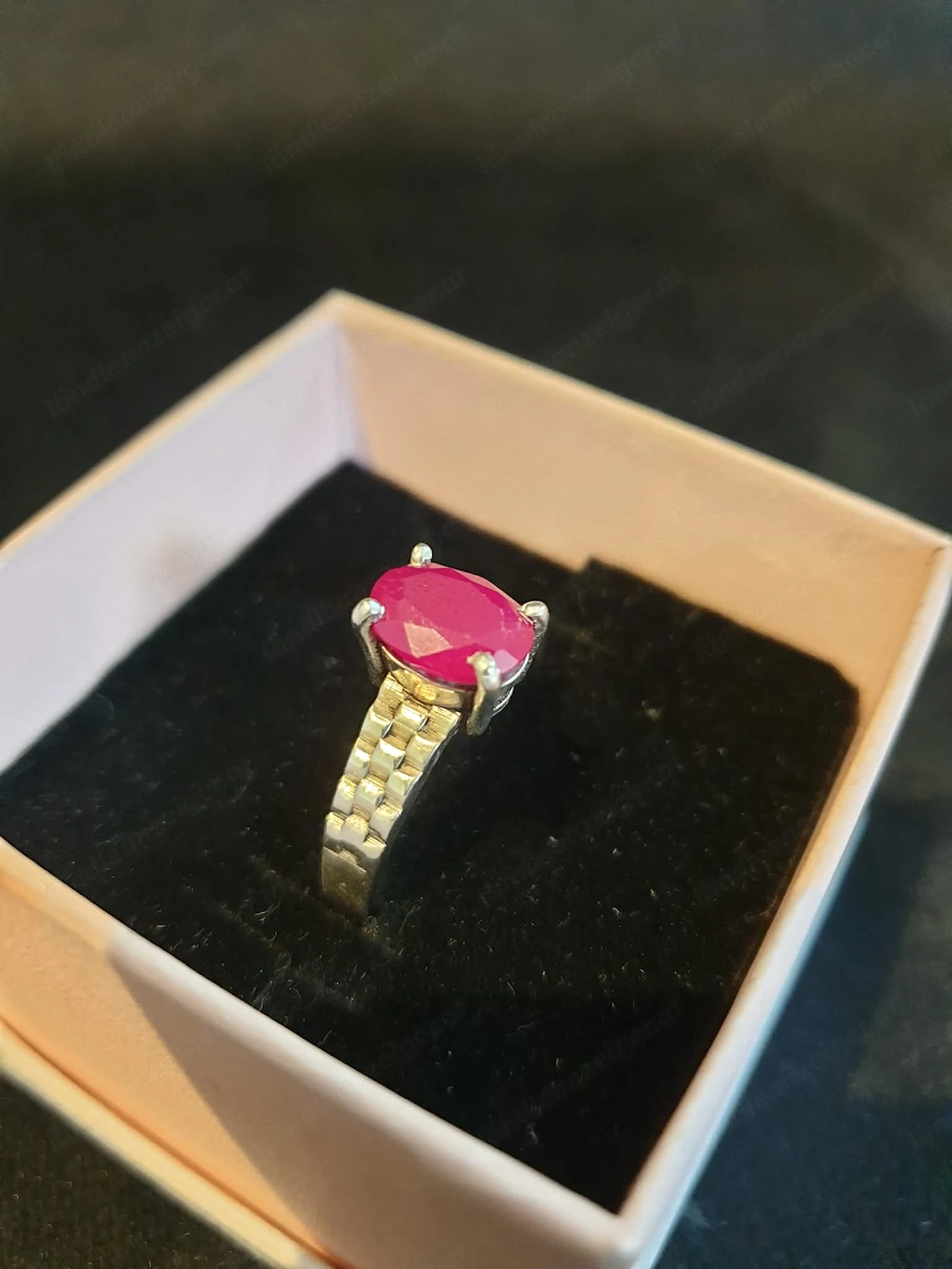 Klassischer Rubin-Ring mit 1,1ct aus 925 Silber