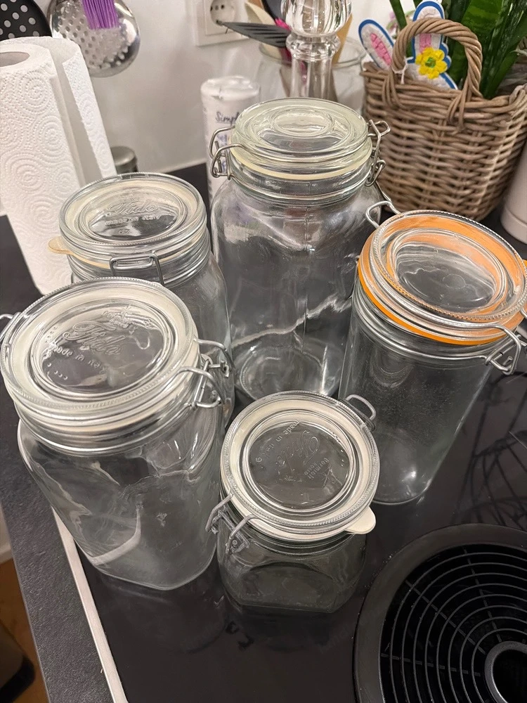Einmachgläser 1,2lx2, 1 l, 0,5l , und 1,5 l