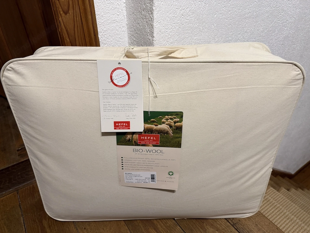 Hefel - Bed & Sleep Ganzjahresdecke 140x200cm mit 100% Schafschurwolle