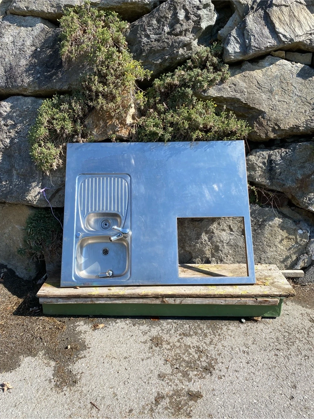 Chromstahlplatte- Kochinsel