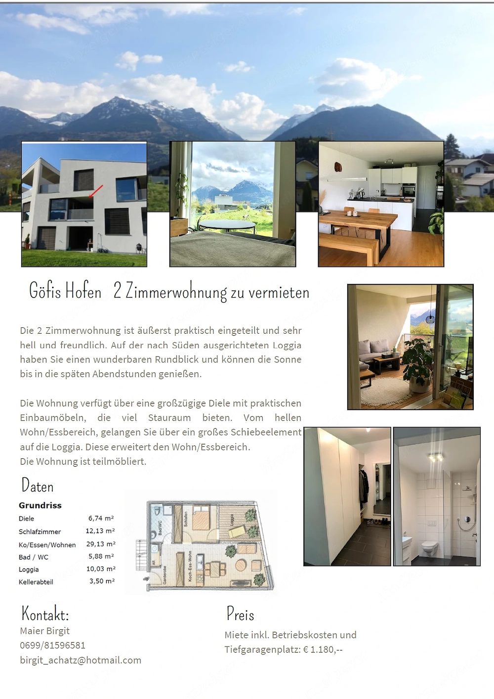 Wohnung in Göfis zu vermieten