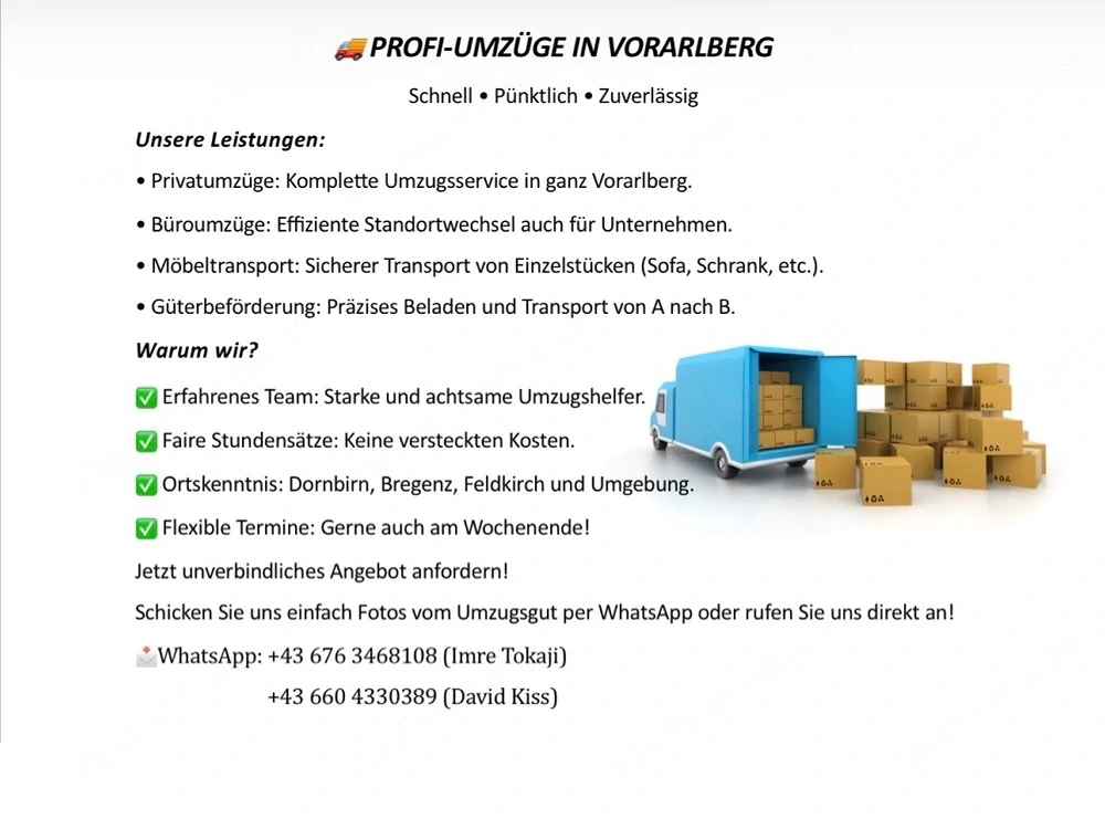 Umzugservice, Möbeltransport