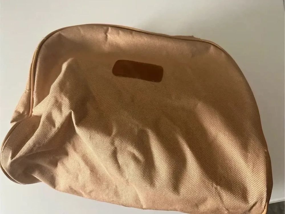 Vintage Kulturtasche   Kosmetiktasche Beige mit Reißverschluss