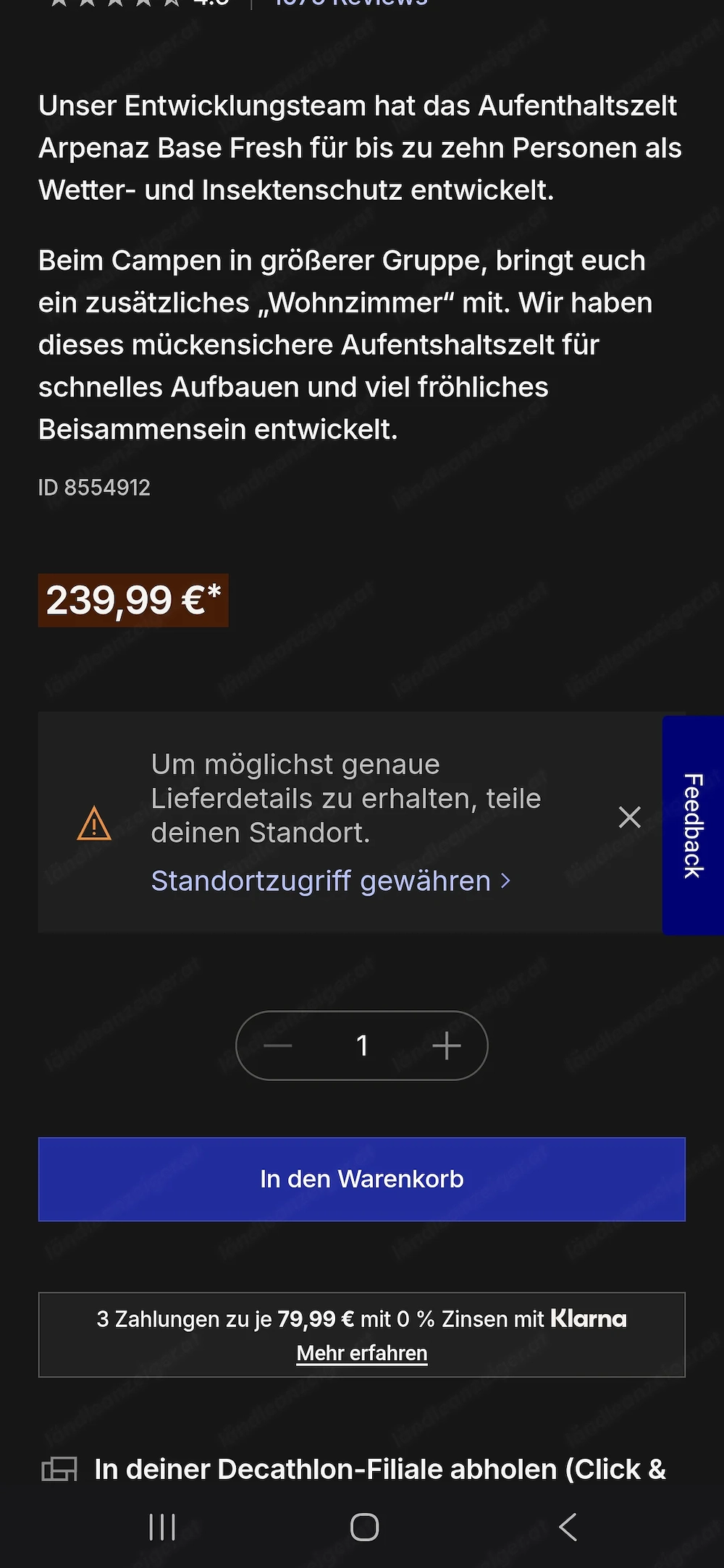 Aufenthaltszelt camping