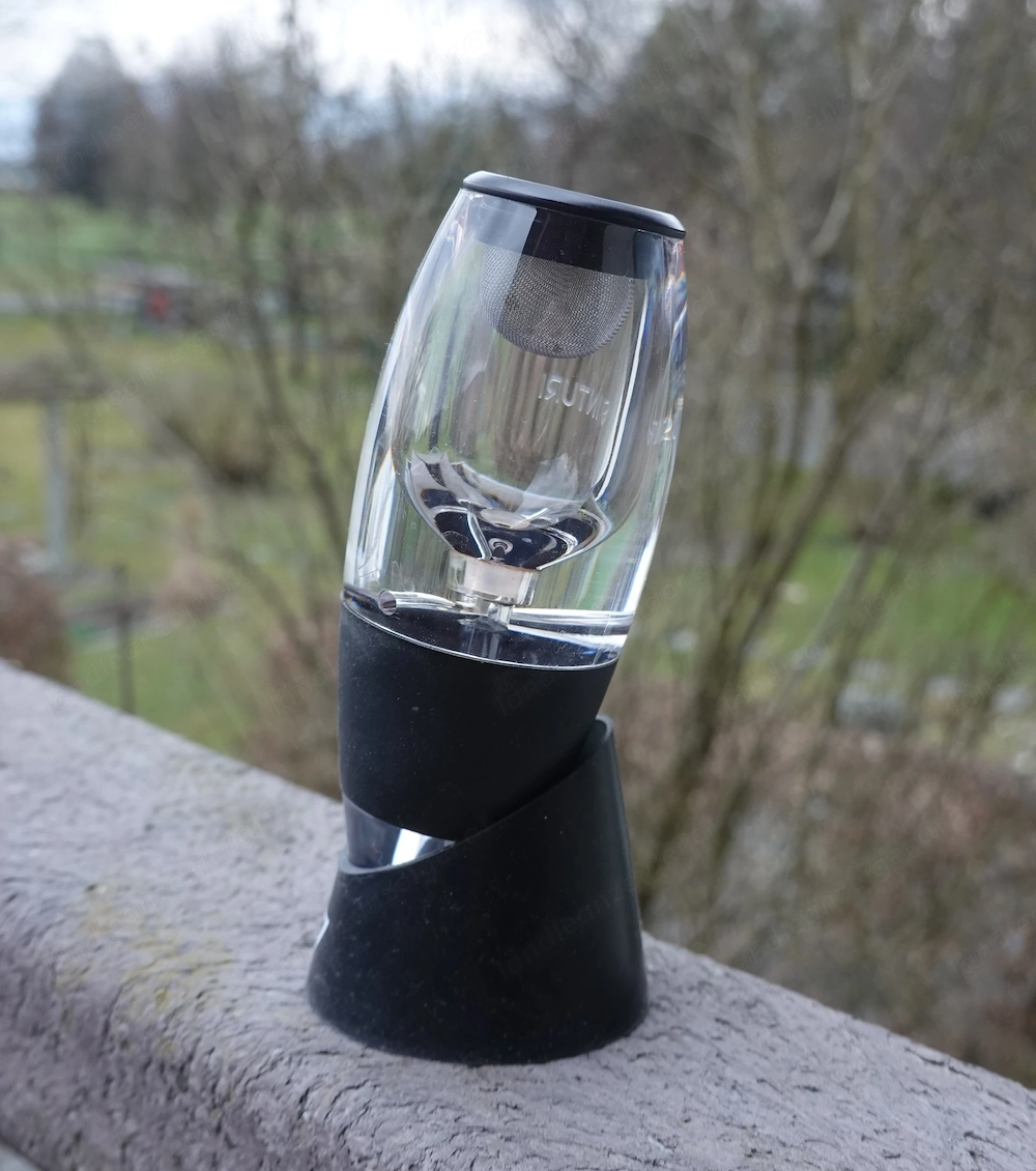 Vinturi Flaschenbelüfter, Acryl; Schwarz, für Rot- und Weißwein 