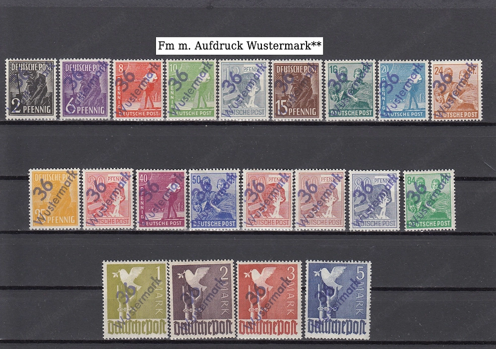 10 Briefmarken Sätze Deutschland 1948 mit Lokalem Aufdruck Postfrisch