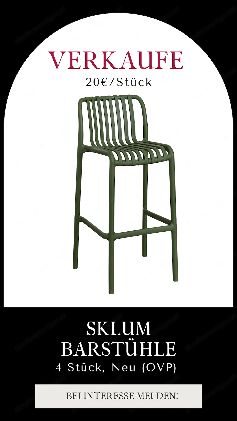 4 Stk Barhocker SKLUM (neu und OVP) Outdoor