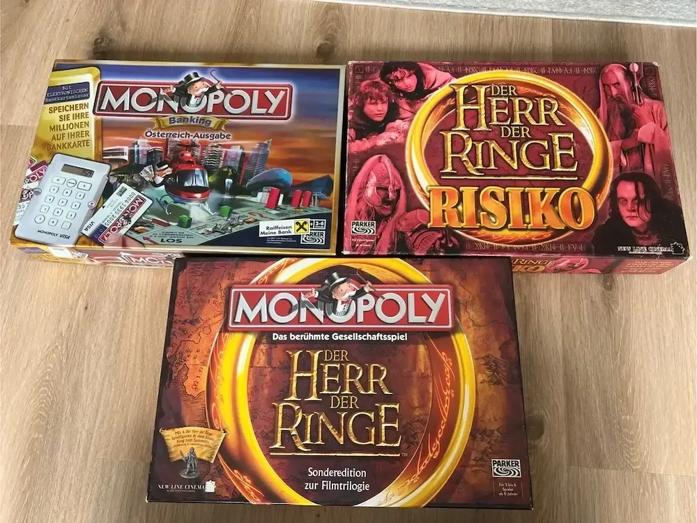 Monopoly 3 Gesellschaftsspiele im Set