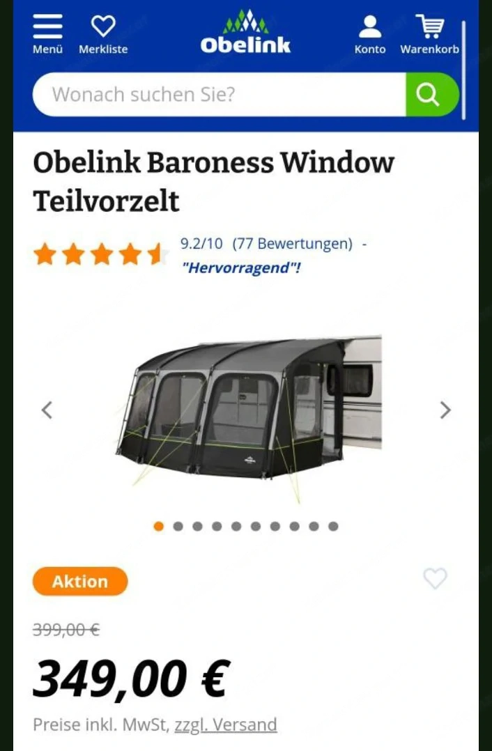 Teilvorzelt wie neu