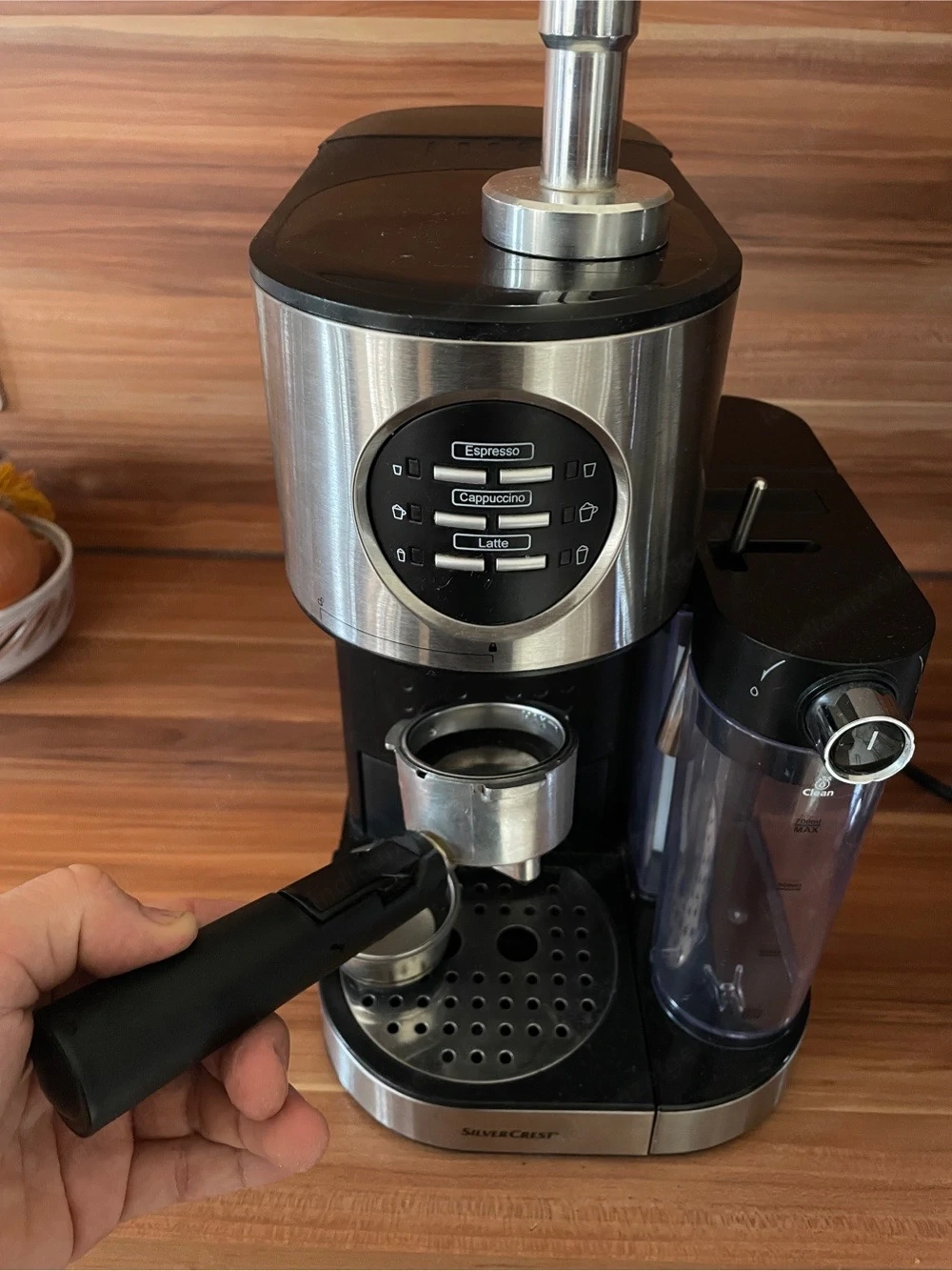 Siebträger Espressomaschine Milchaufschäumer Silvercrest