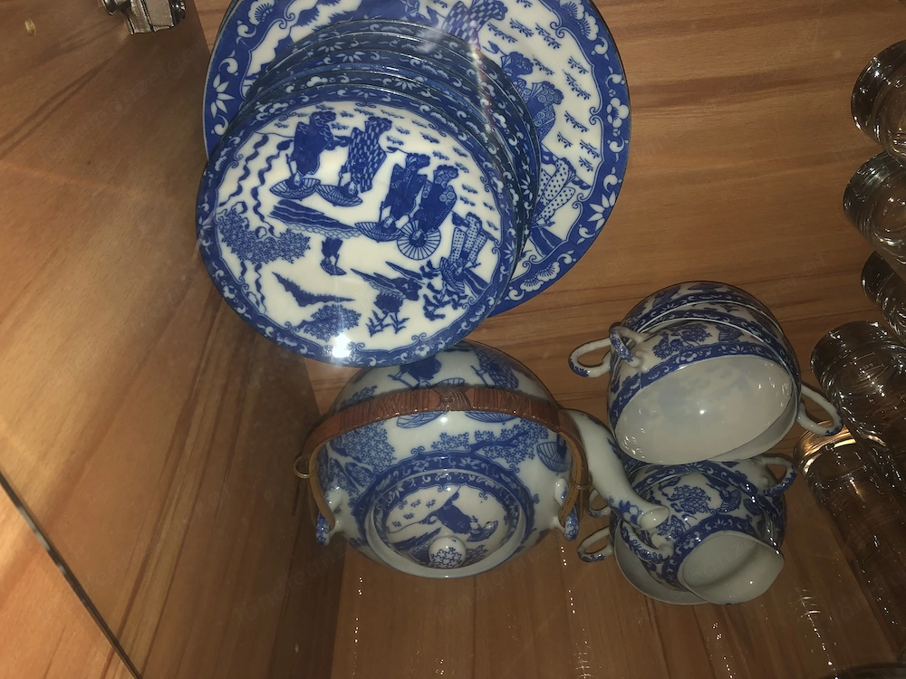 Teeservice Chinesisch blau