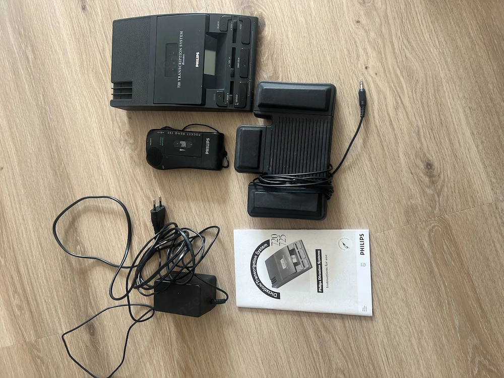 Philips 720 Transcription System komplett + Fußpedal TOP Zustand