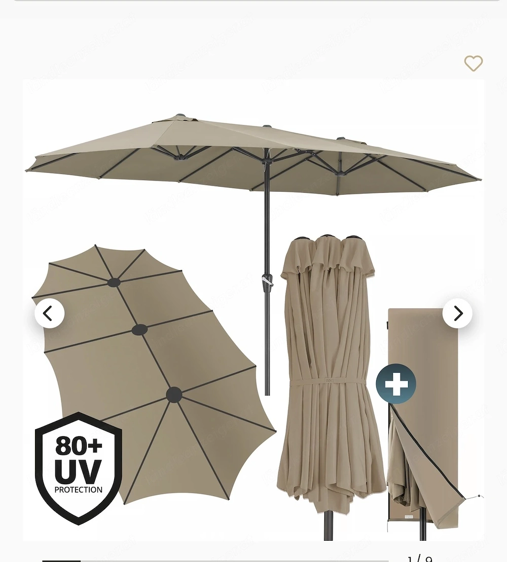 Doppelsonnenschirm anthrazit