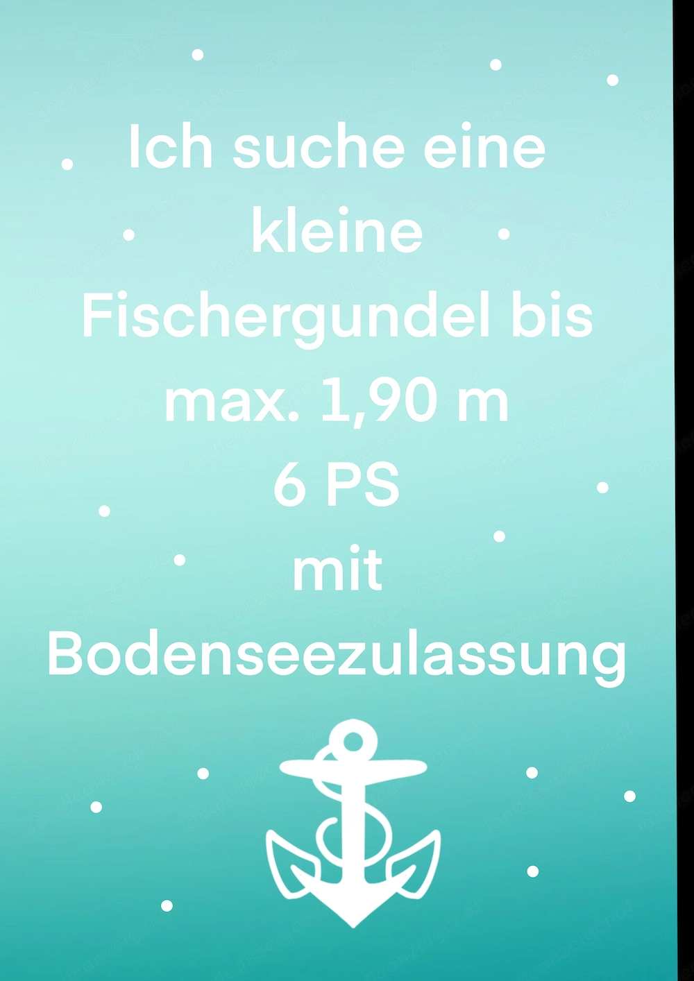 SUCHE Fischergundel Badeboot mit Bodenseezulassung 