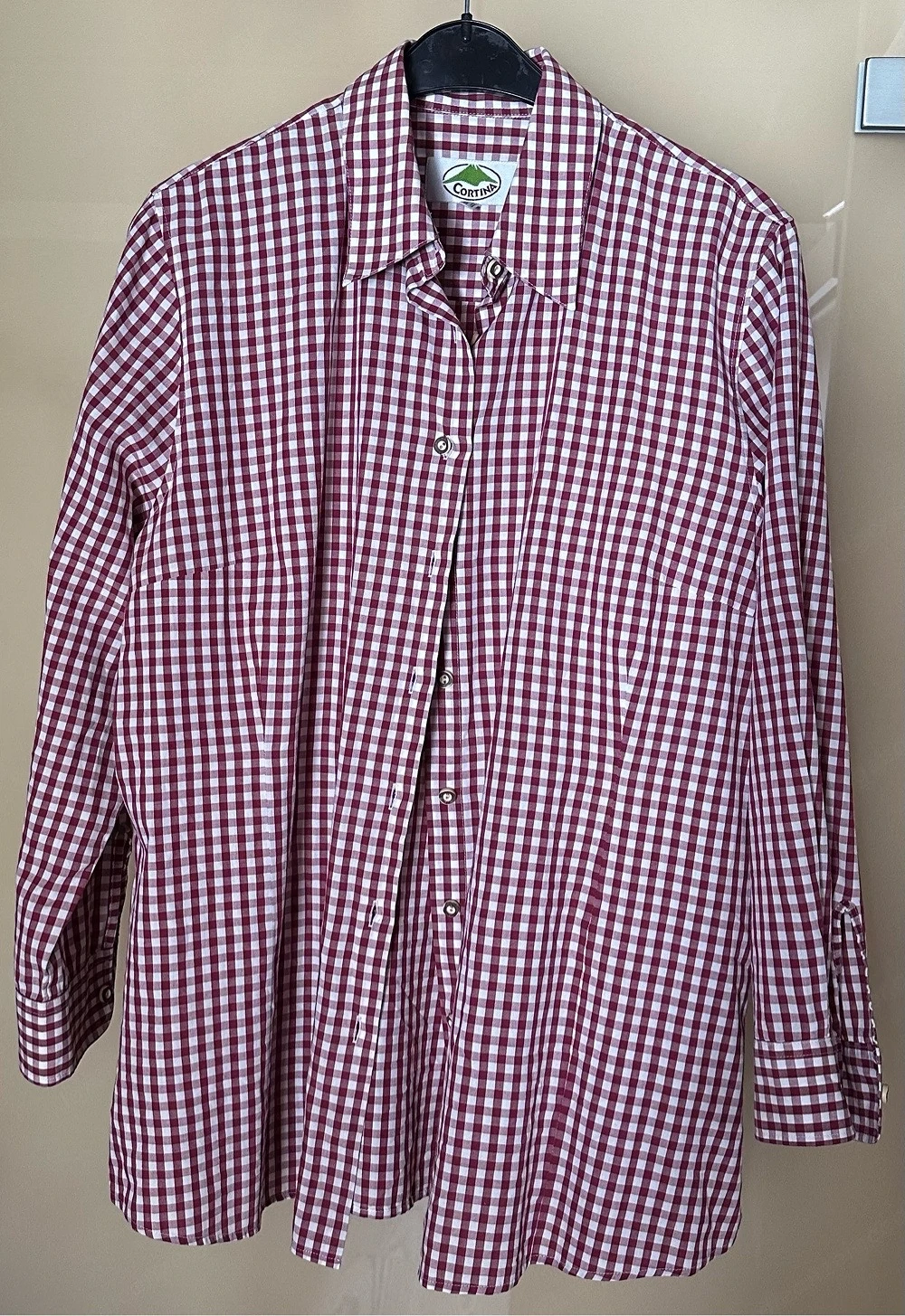 Damen Trachten Landhaus Bluse von Cortina rot kariert