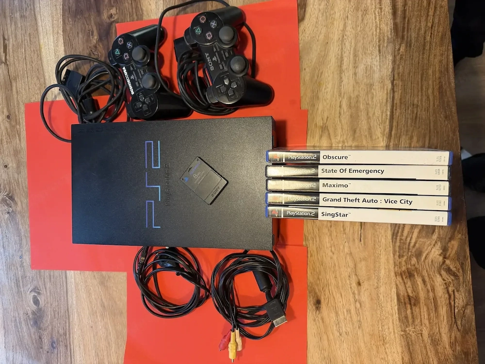 PlayStation 2 Konsole + Zubehör & Spiele - Guter Zustand