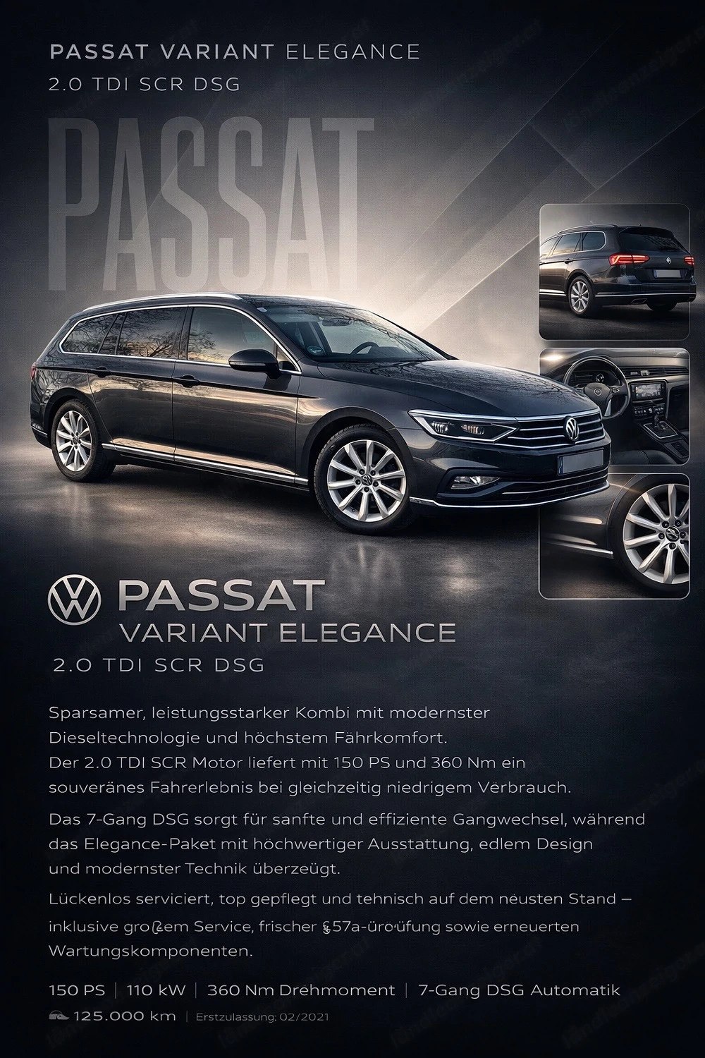 VW Passat Variant Elegance 2.0 TDI SCR DSG   Top gepflegt, voll ausgestattet