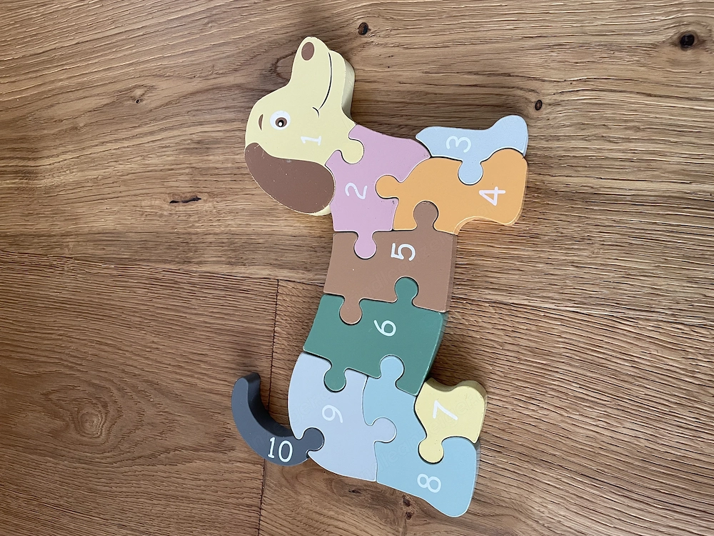 Holzpuzzel Hund