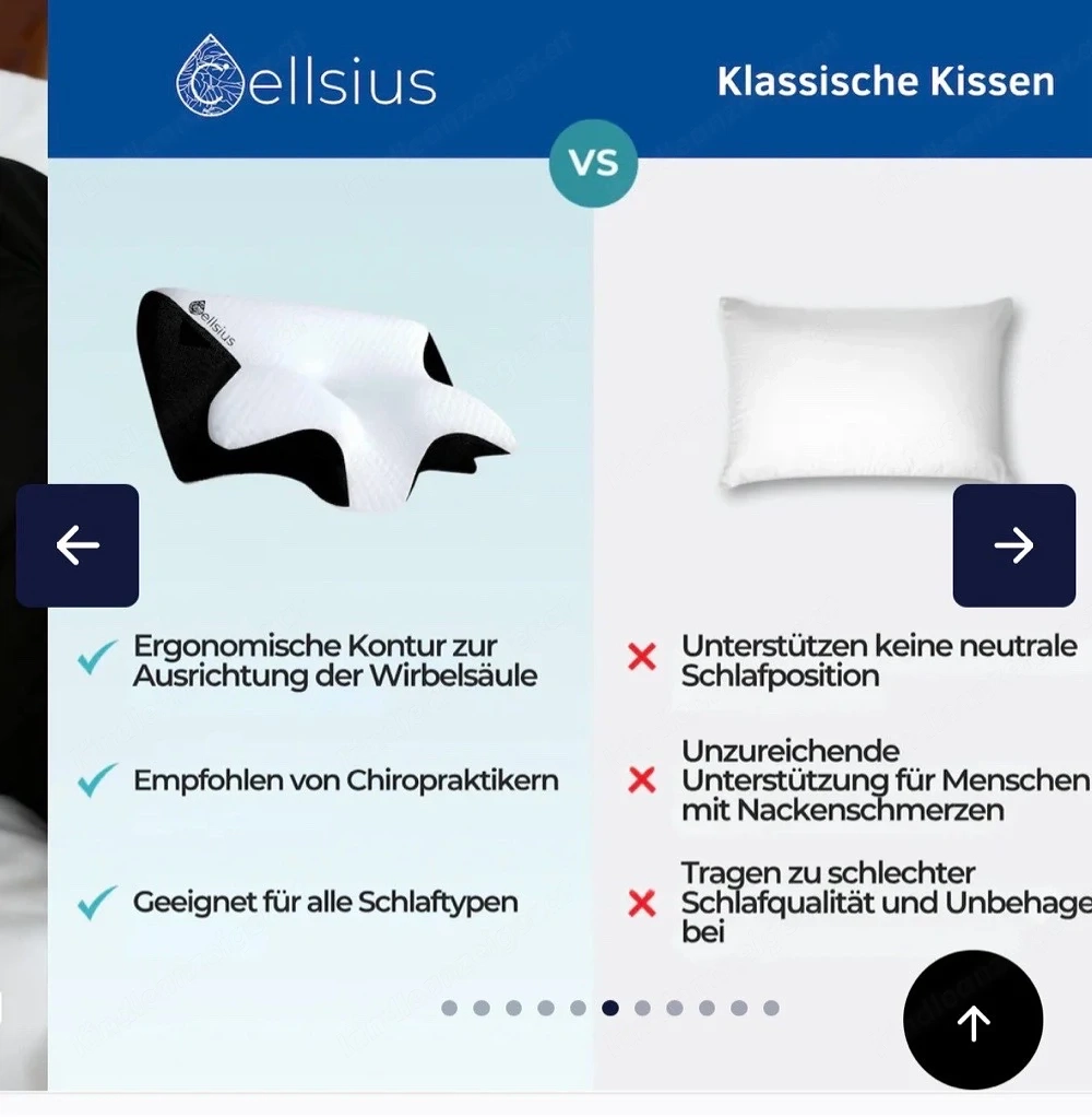 Cellsius Seitenschläferkissen   nur 1x benutzt, wie neu