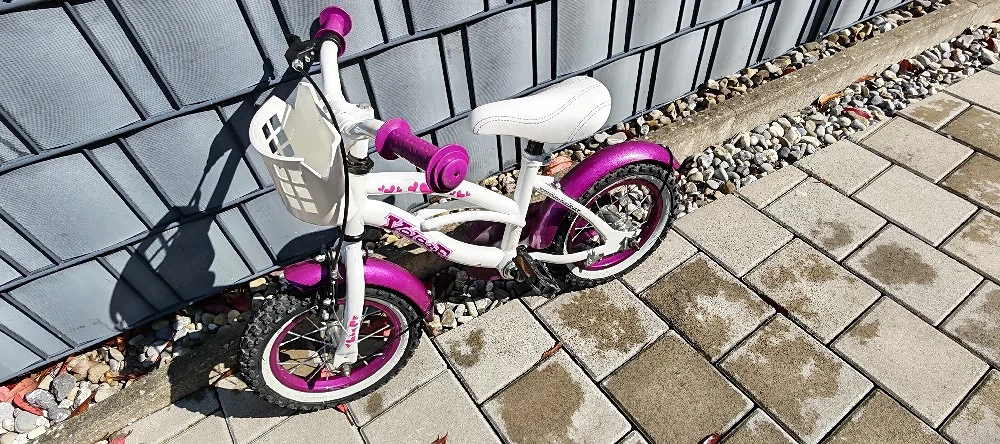 Fahrrad Prinzessin 12 Zoll mit Korb und Handbremse