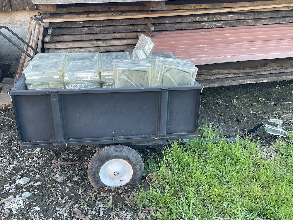 Glasziegel zu verschenken 