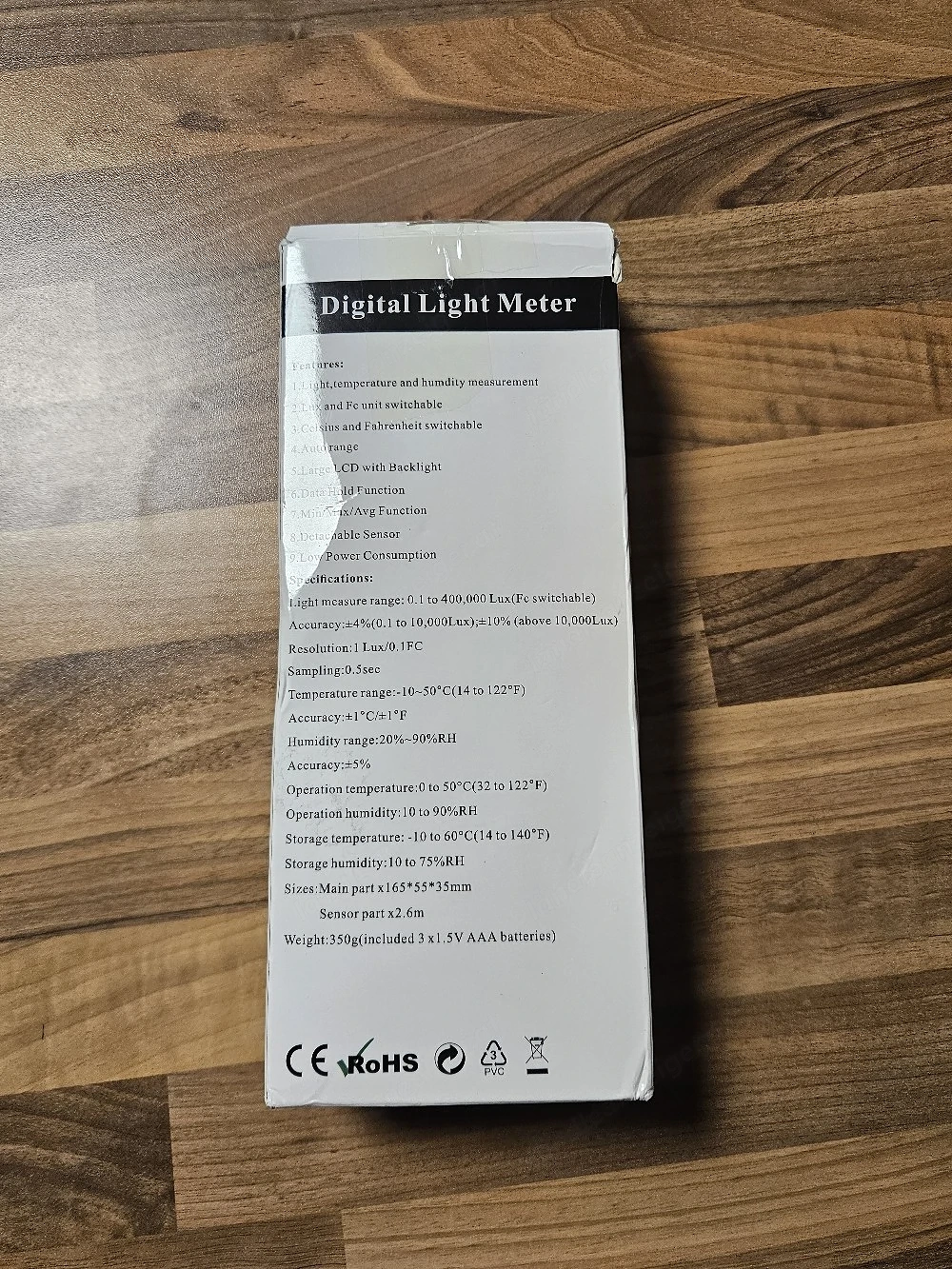 3-in-1 Digitales Messgerät: Licht (Lux), Temp & Feuchtigkeit   OVP!